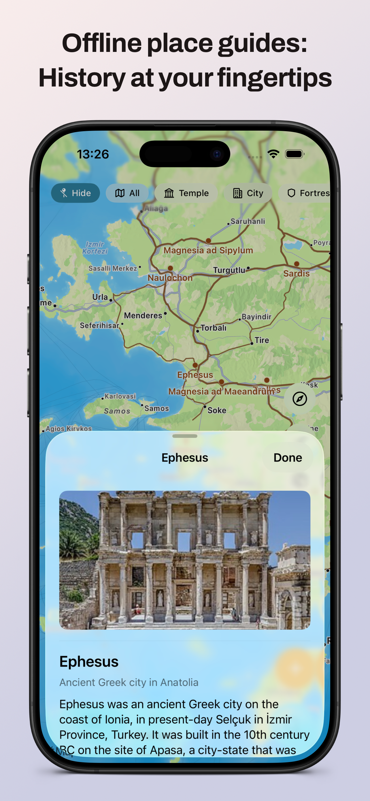 Offline place guides — Wikipedia history at your fingertips