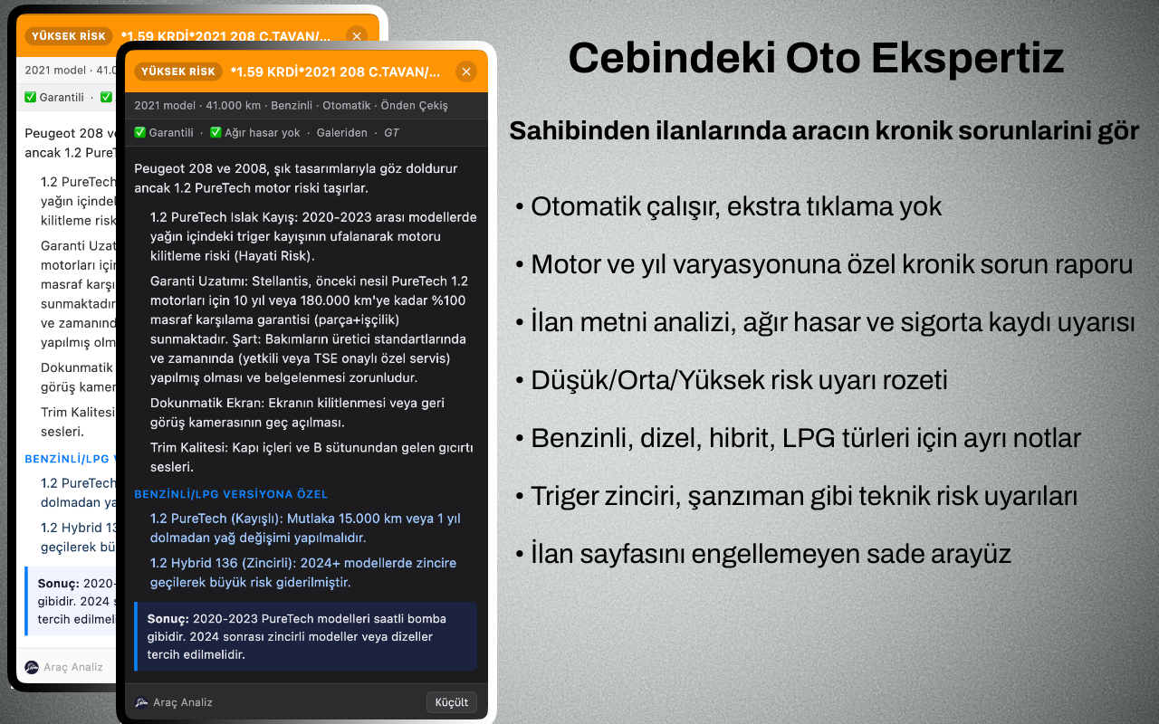 Cebindeki oto ekspertiz — eklentinin temel özelliklerine genel bakış